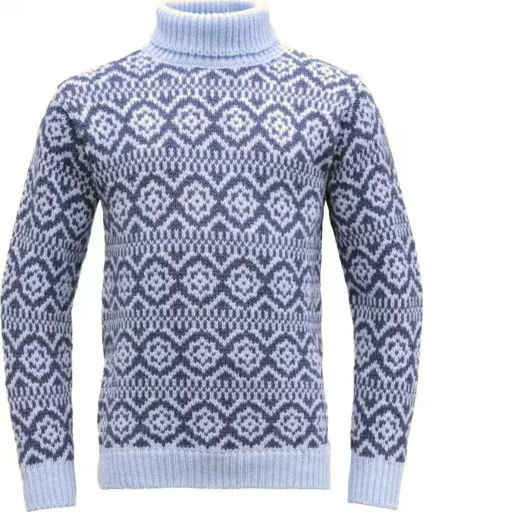 Men's Retro Argyle Turtleneck Sweater Loose Fit Pullover Knit