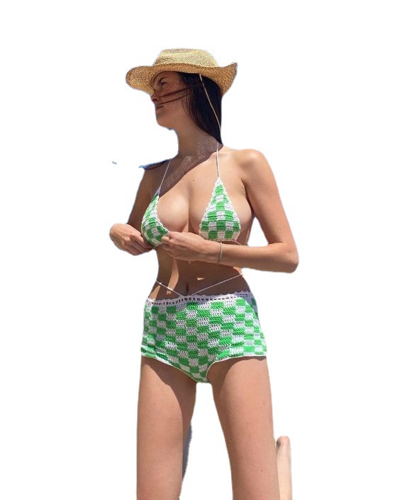Sexy Ribbed Knit Cami Top and Shorts Set Colorblock Beach Vacation Outfit