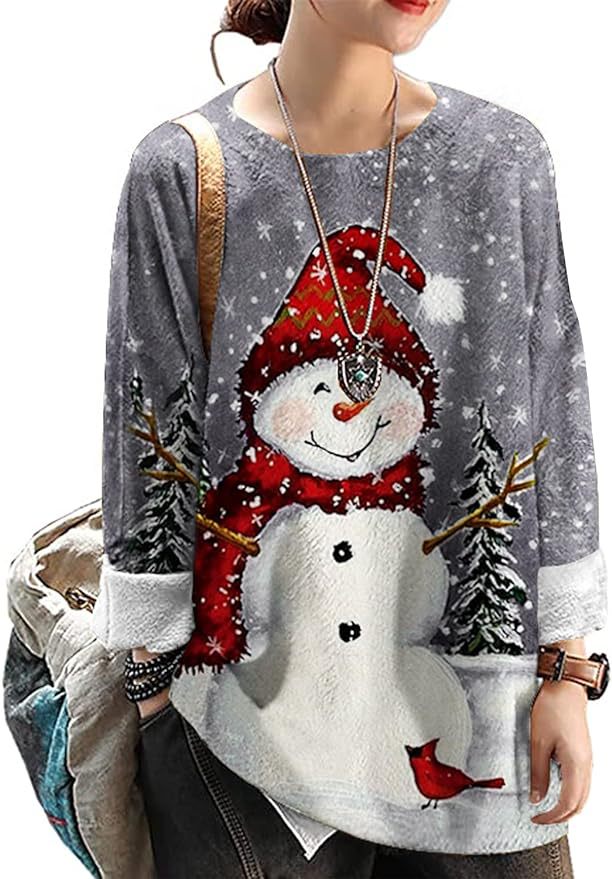Women's Oversized Patterned Pullover Sweater Casual Loose Long Sleeve Knit Top