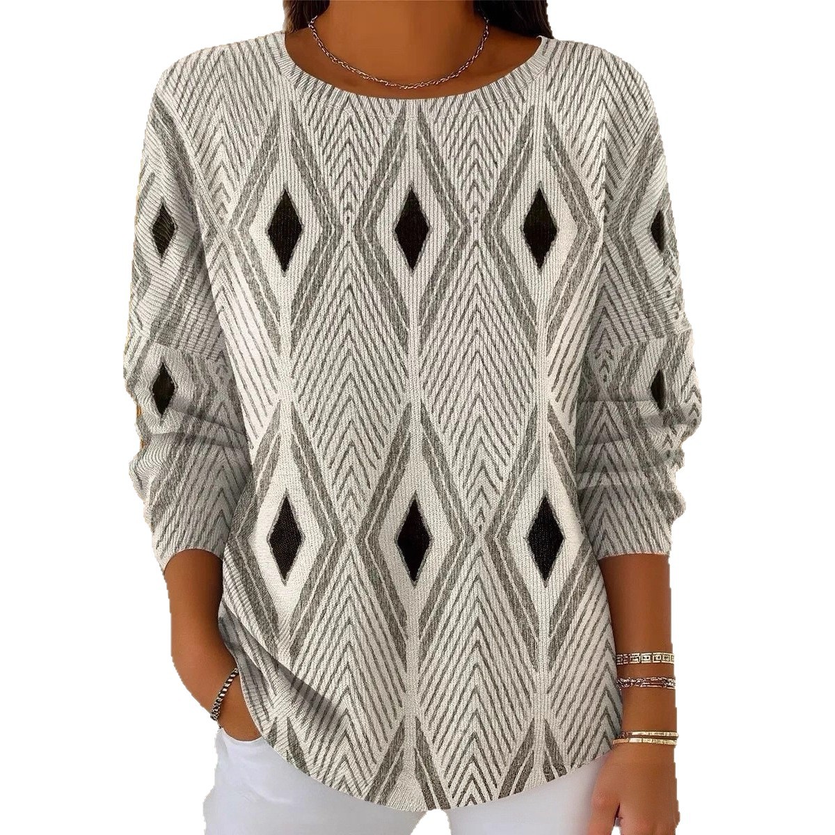 Women's Ancient Tribal Mystic Print Crewneck Sweatshirt