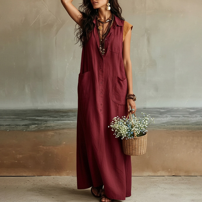 Women's Off-Shoulder Boho Shirt Dress Loose A-Line High Waist