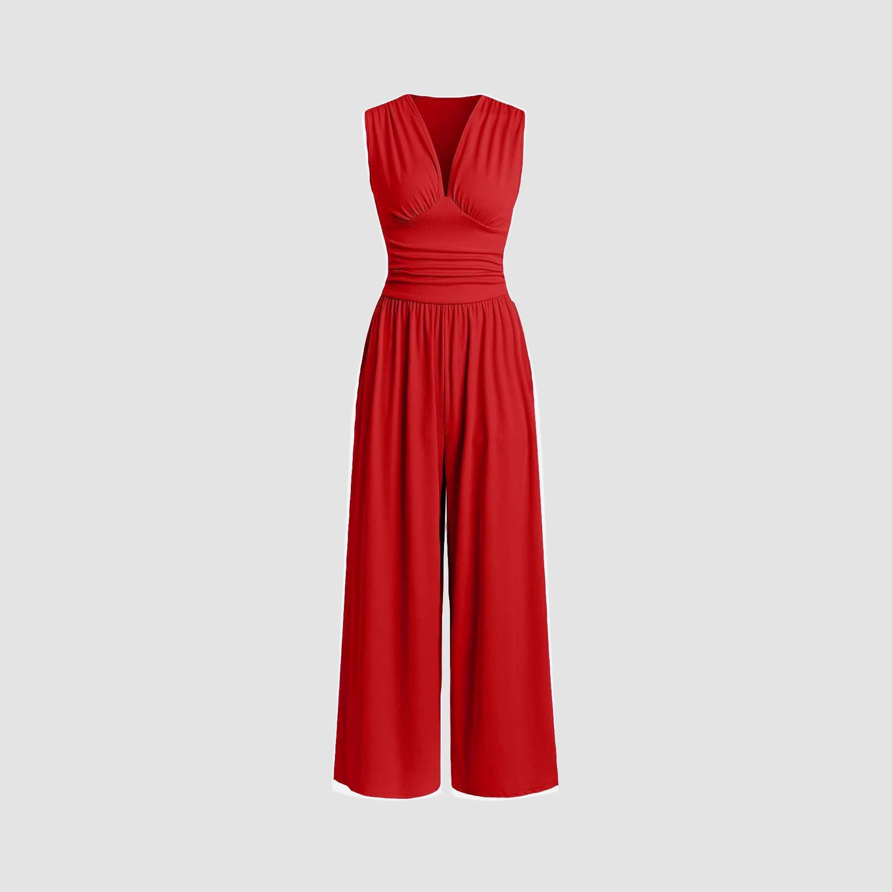 Sleeveless Wide-Leg Jumpsuit for Women, Loose Fit