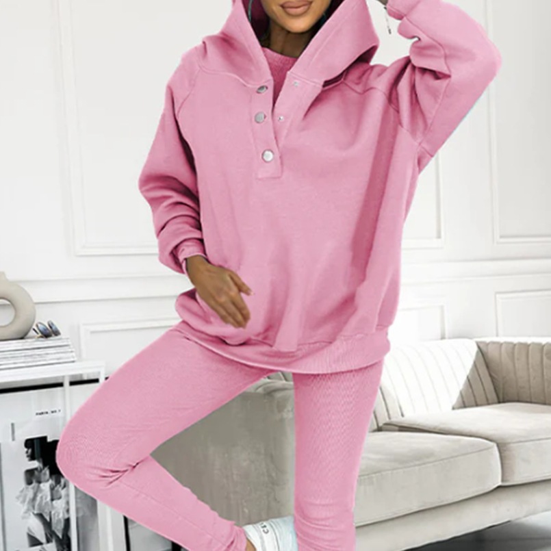 Women's Ribbed Hoodie Tank Top and Pants 3-Piece Set
