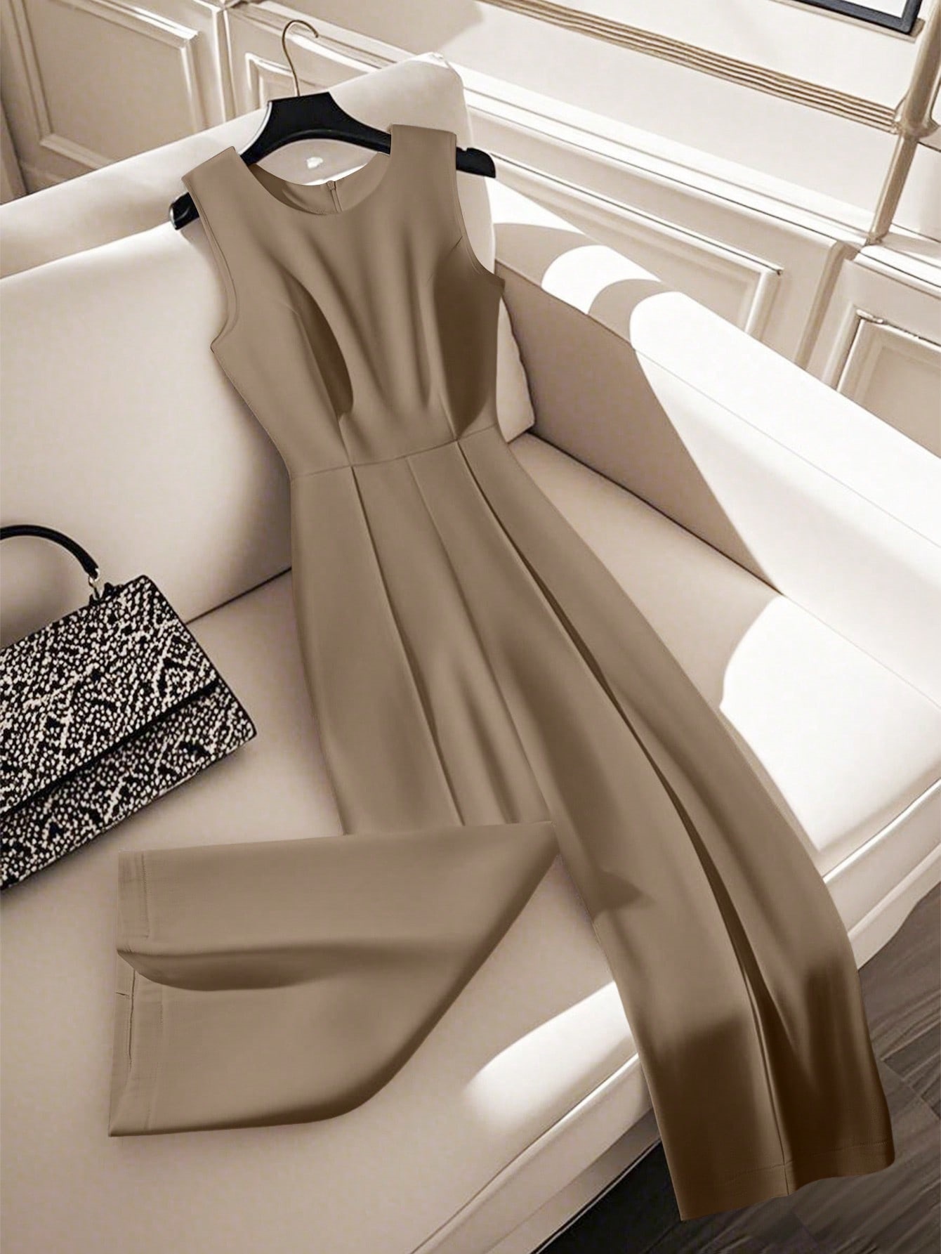 Sleeveless Wide-Leg Jumpsuit with Cinched Waist