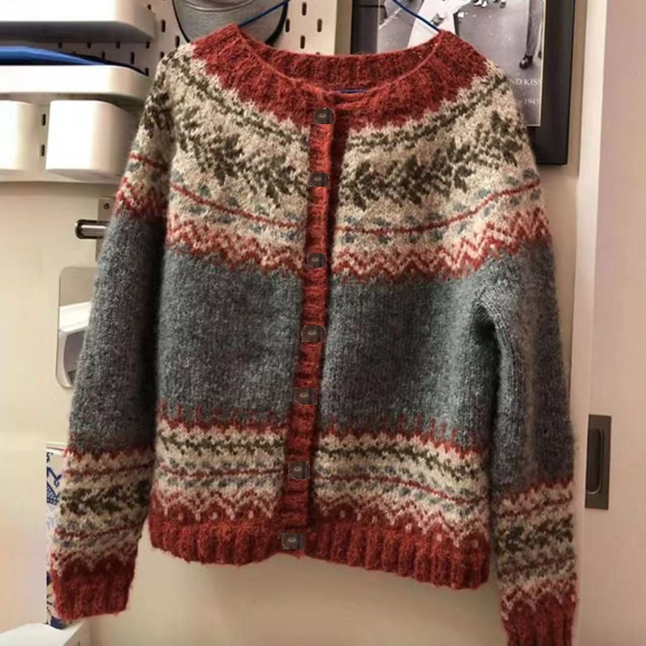 Women's Colorblock Open-Front Cardigan Sweater