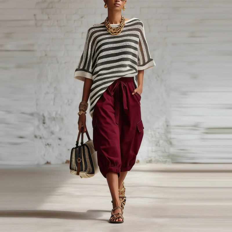 Women's Wide-Leg Cargo Pants Loose Casual Streetwear