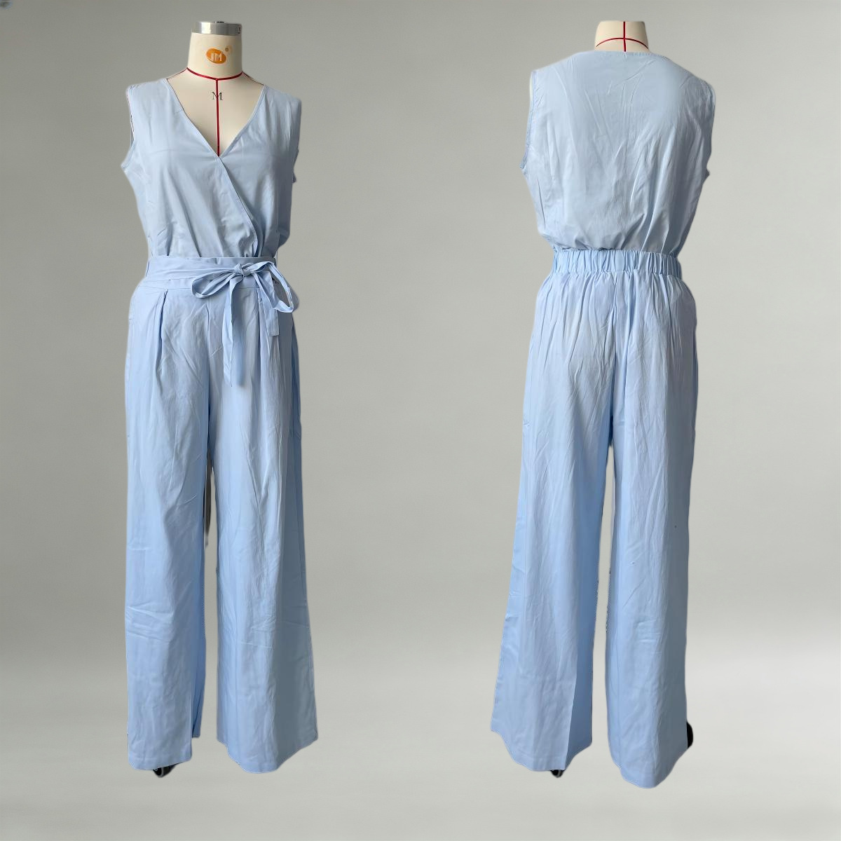 Women's Sleeveless Tank Top and High-Waist Wide-Leg Pants Two-Piece Set