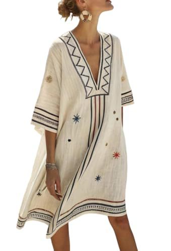 Women's Striped Floral Print Midi Dress Deep V-Neck Sleeveless Slim Fit