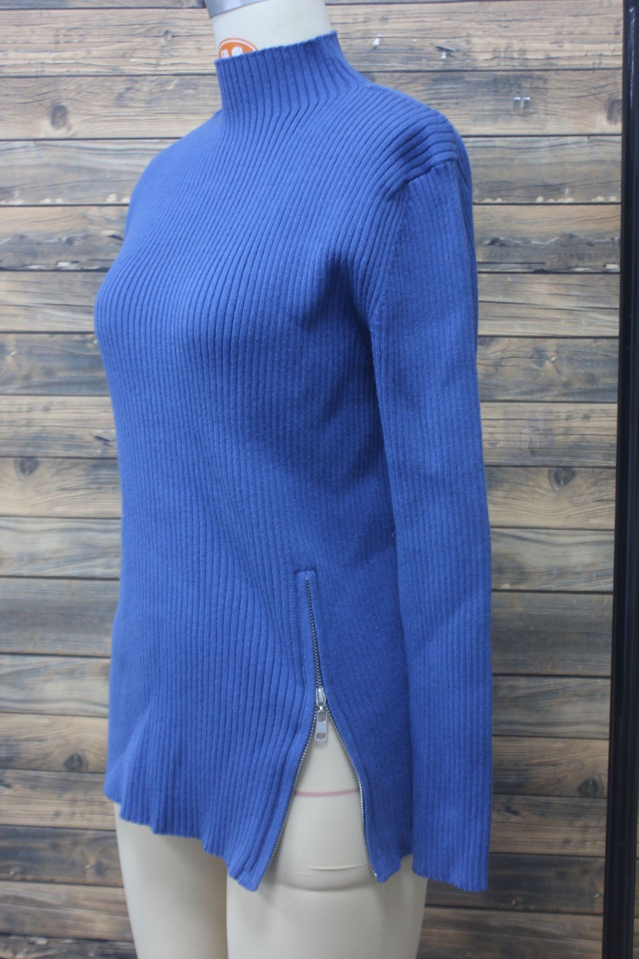 Women's Half-Turtleneck Loose Knit Sweater Top Mid-Length