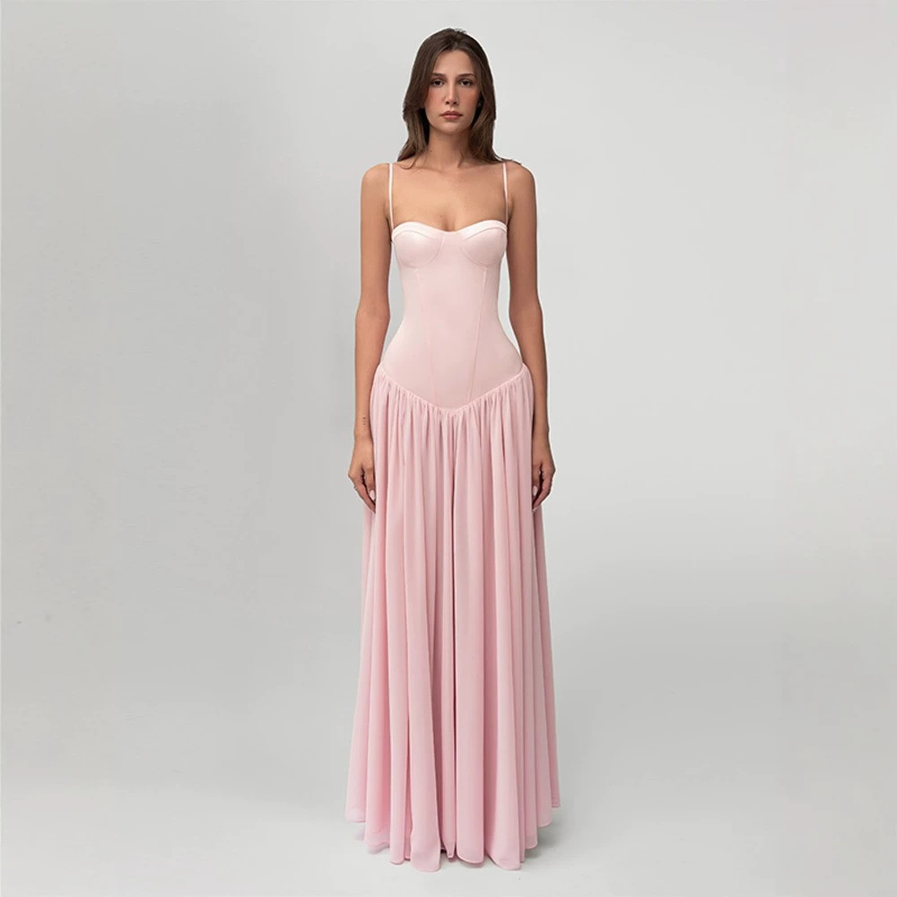 Women's Sleeveless Strapless High-Waist Maxi Evening Dress