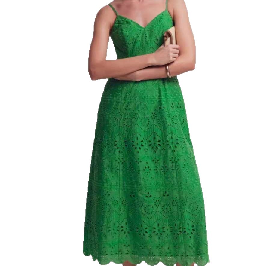 V-Neck Cutout Waist Midi Cami Dress