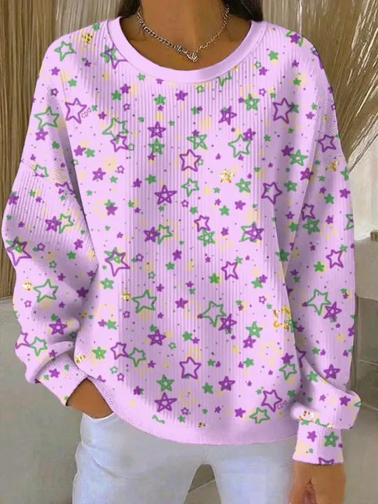 Iris Royal Print Women's Crewneck Sweatshirt