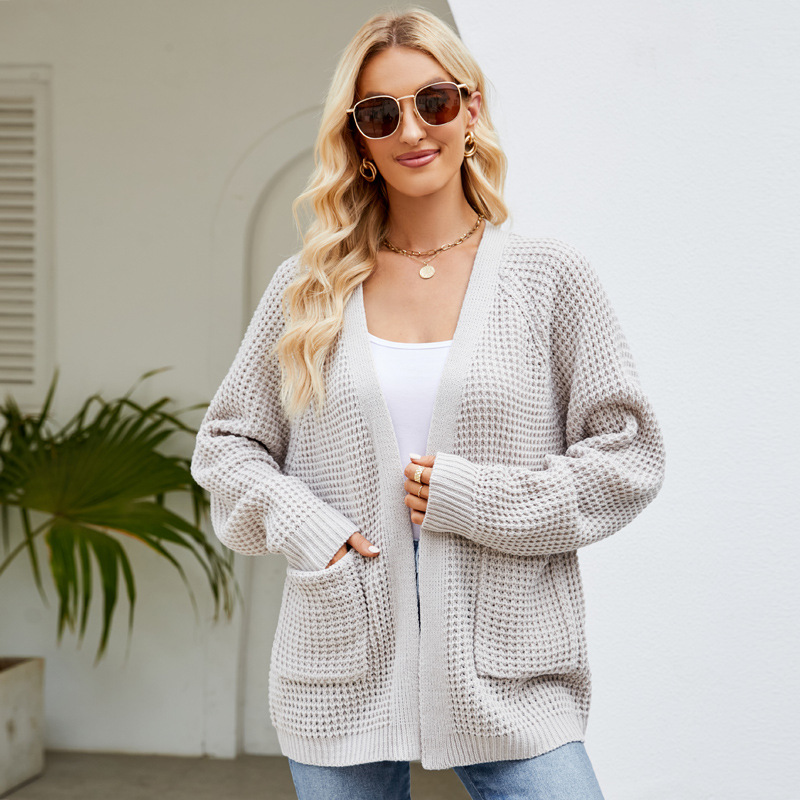Women's Knit Cardigan Sweater Coat V-Neck Loose Fit
