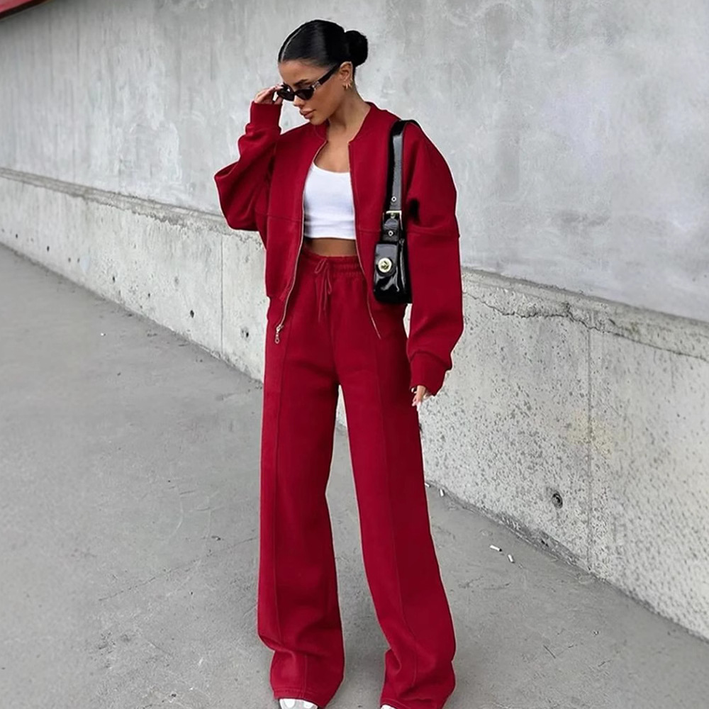 Women's Casual Two-Piece Cardigan and Pants Set Long Sleeve Streetwear