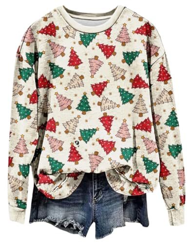Women's Santa Letter Print Crewneck Sweatshirt