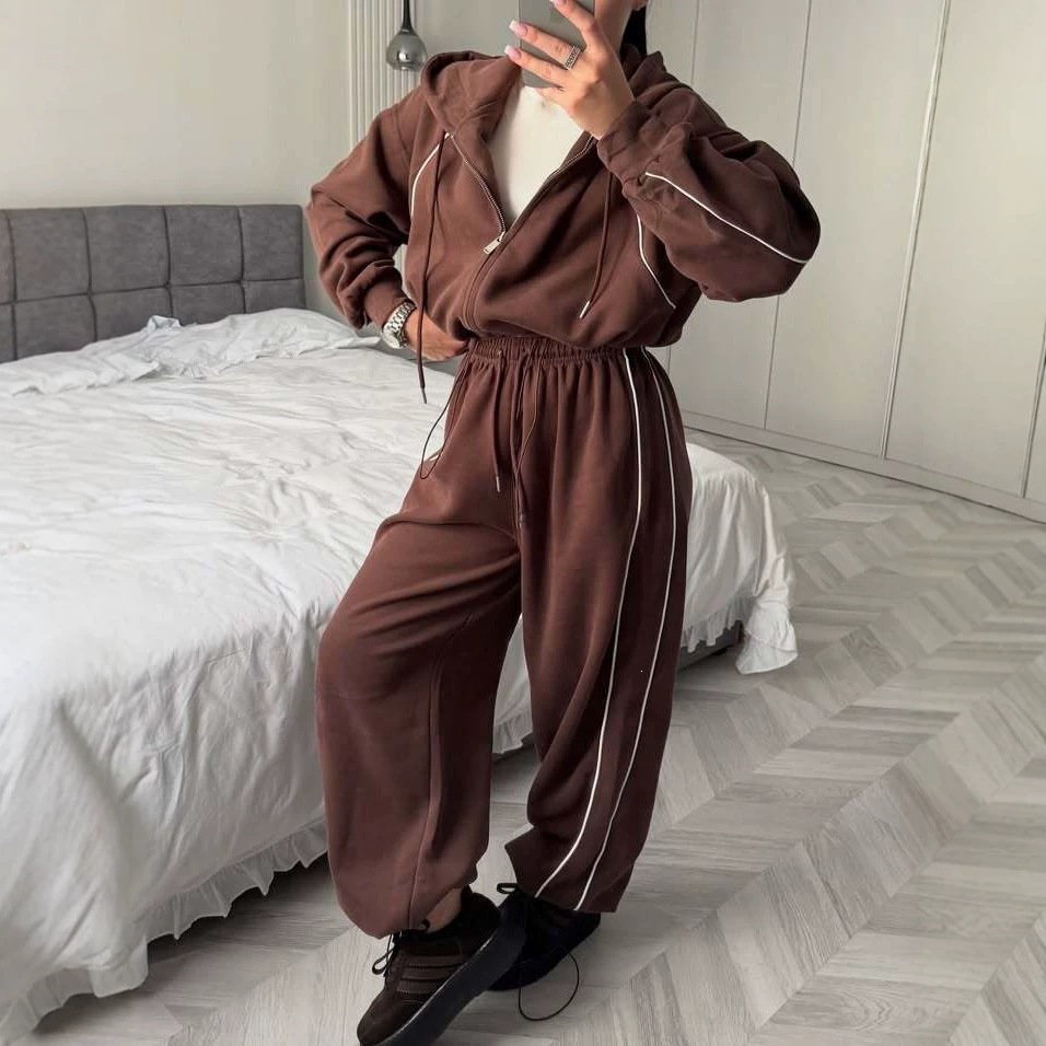 Women's Casual Colorblock Pullover Sweatshirt Two-Piece Set