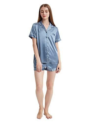 Women's Cuban Collar Short Sleeve Button Set