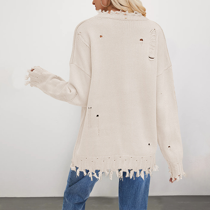 Crewneck Flag Pattern Knit Sweater