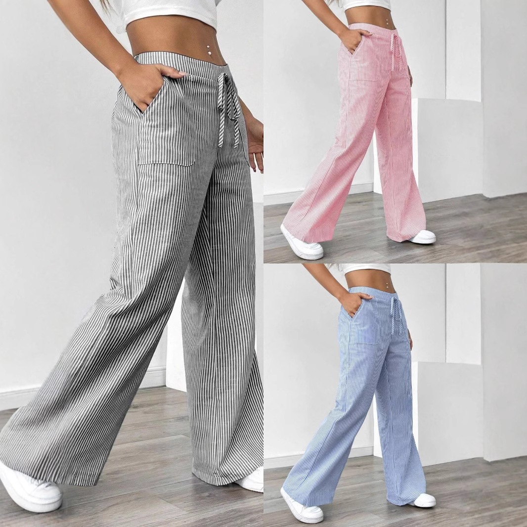 Striped Wide-Leg Casual Streetwear Pants