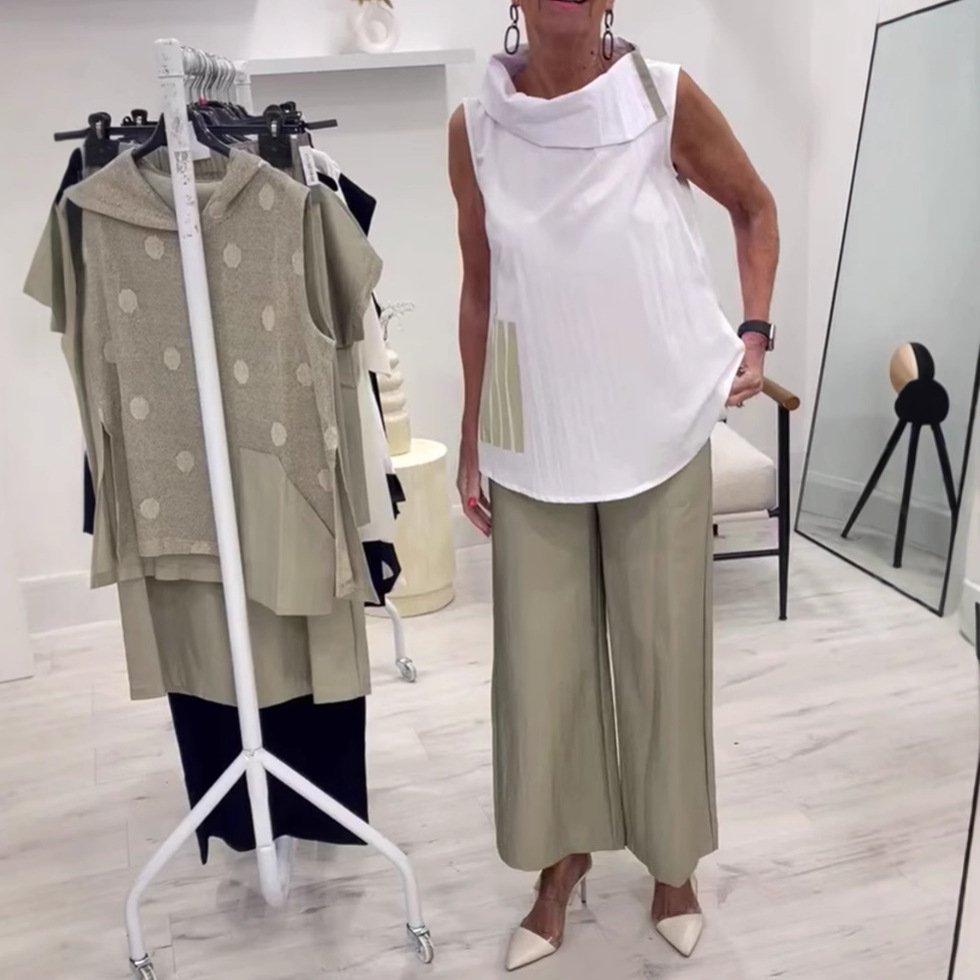 Women's Sleeveless Top and Wide-Leg Pants Set Casual Commute