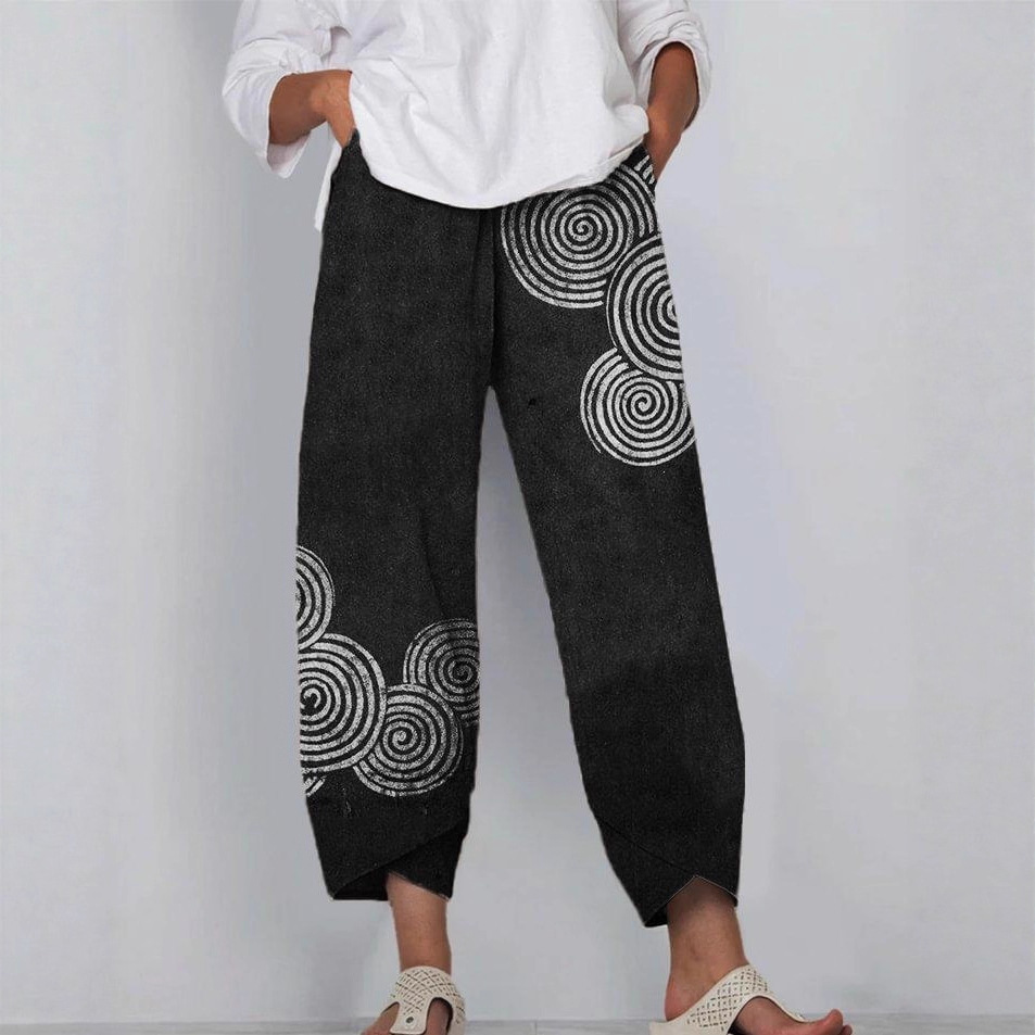 Women's Colorblock Animal Print Jogger Pants Casual Cropped Tapered
