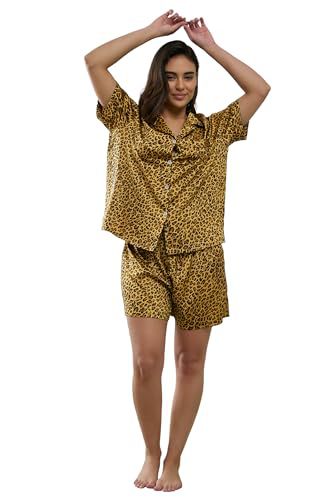 Women's Cuban Collar Zebra Floral Print Short Sleeve Shirt Set