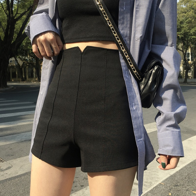 High-Waisted Black Shorts for Women, Slimming Stretch Booty Shorts