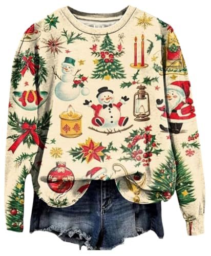 Women's Santa Letter Print Crewneck Sweatshirt