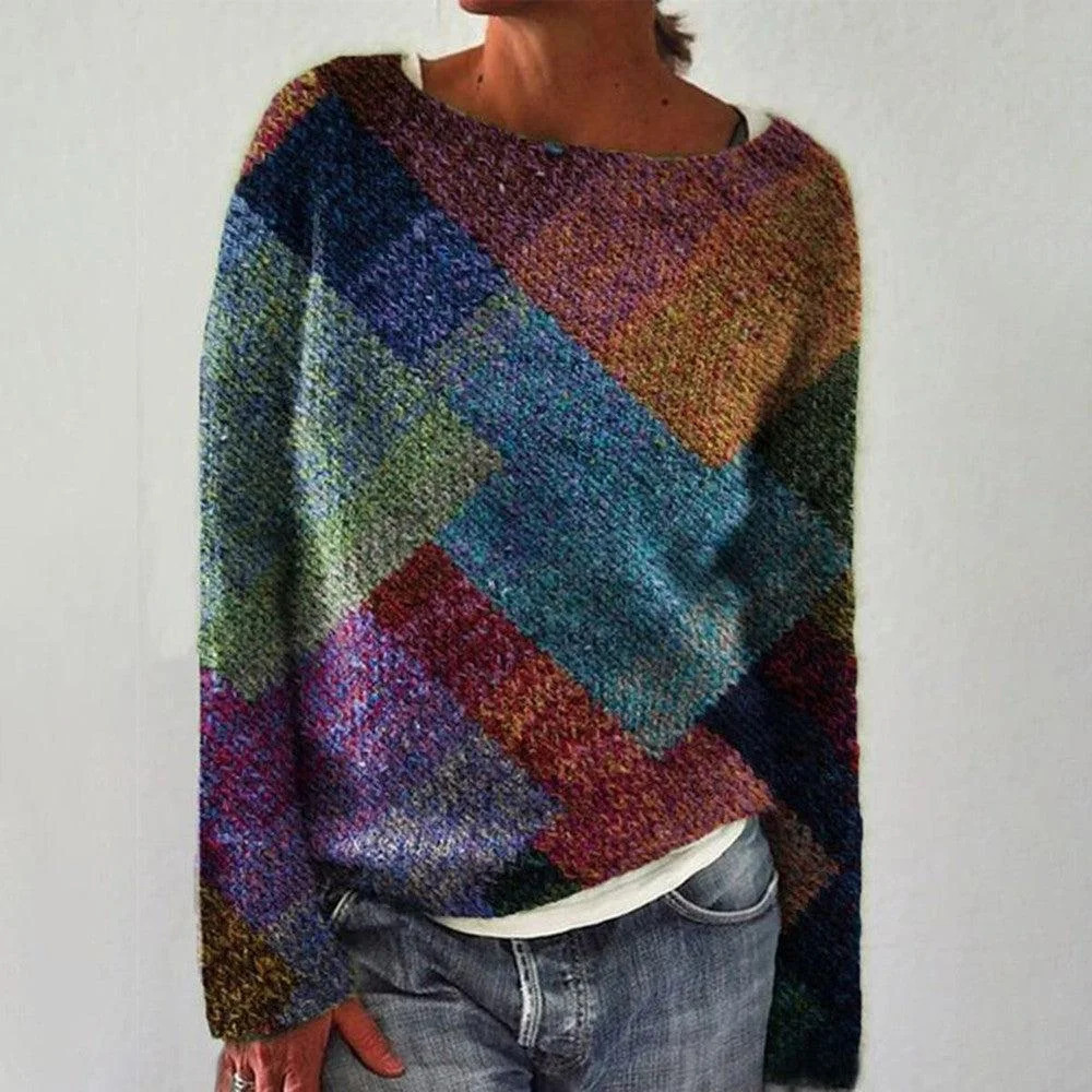 3D Print Women's Crewneck Pullover Sweater Long Sleeve Knit Top