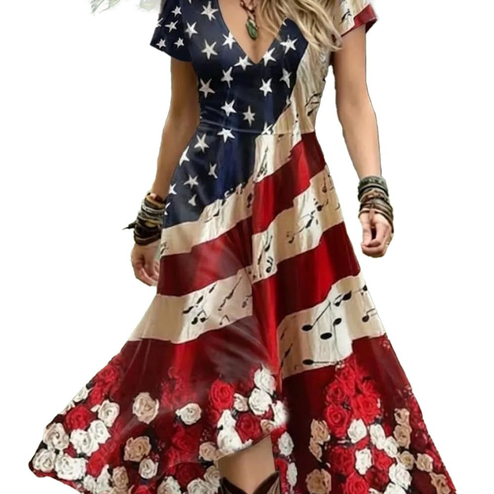 Women's Floral Print Ruched Bodycon Midi Dress Sleeveless Deep V-Neck