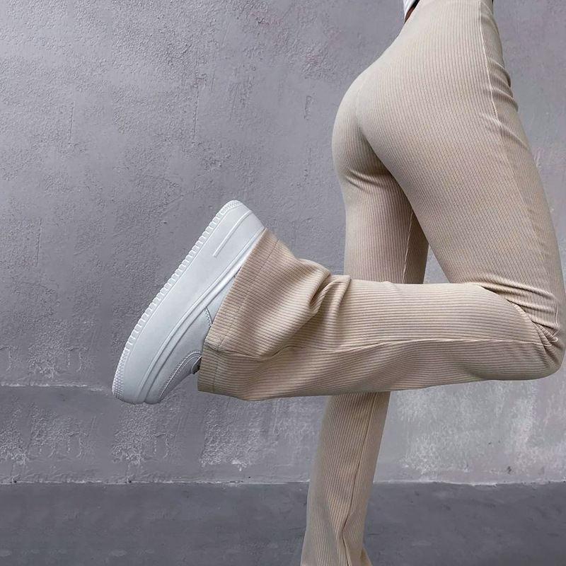 High-Waist Slim Fit Micro Flare Pants