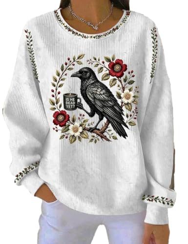 Women's Raven Floral Print Casual Hoodie