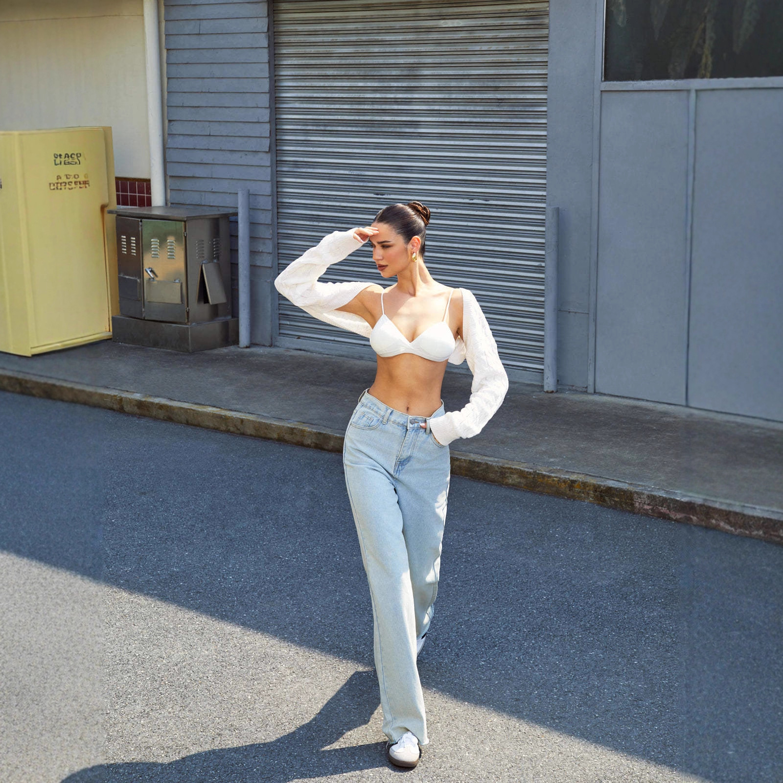 Women's Long Sleeve Cropped Knit Cardigan Sweater