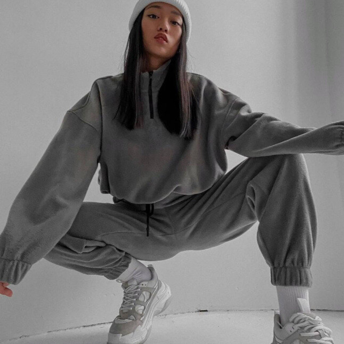 Women's Fleece-Lined Zip-Up Hoodie & Pants Set