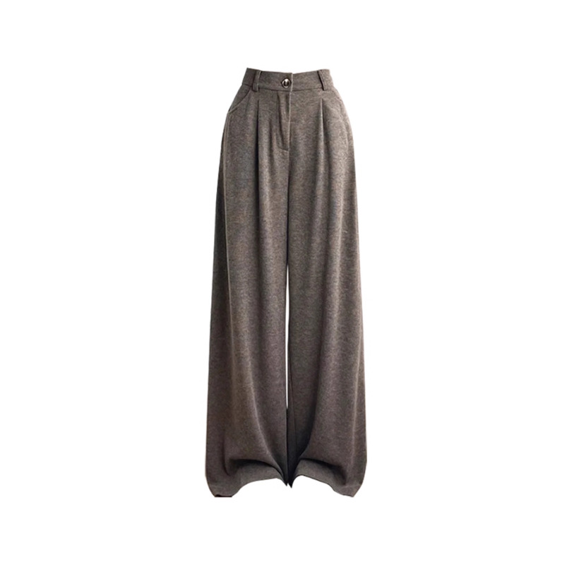 Women's Plus Size High-Waist Wide-Leg Suit Pants Japanese Style Draped Straight Loose Casual