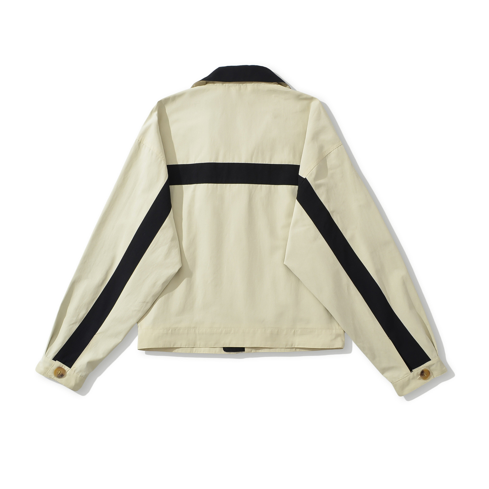 Color-Block Loose Fit Jacket Coat