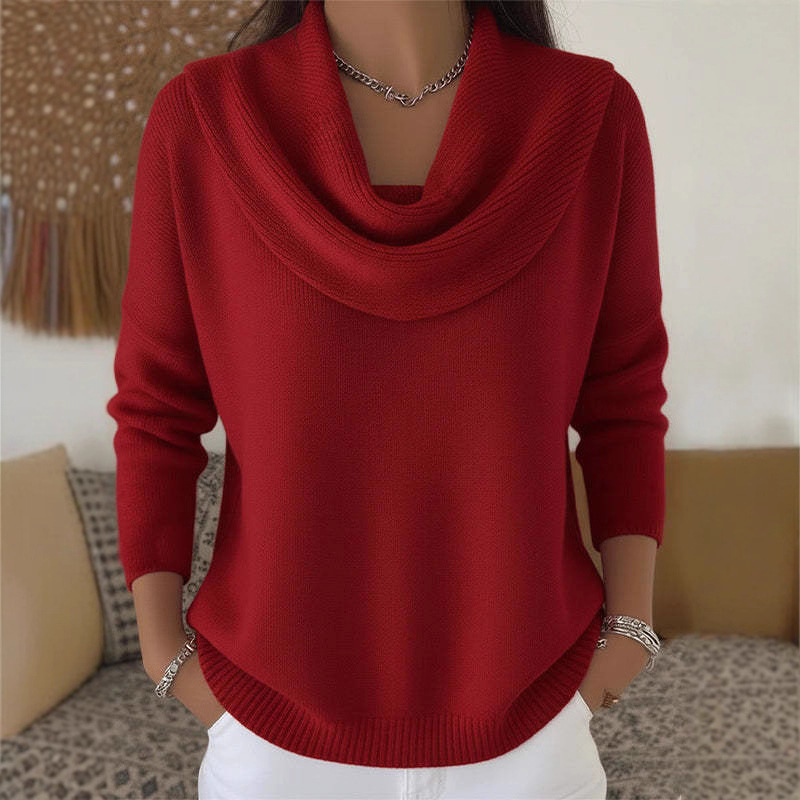 Women's Solid Color Long Sleeve Pullover Sweater