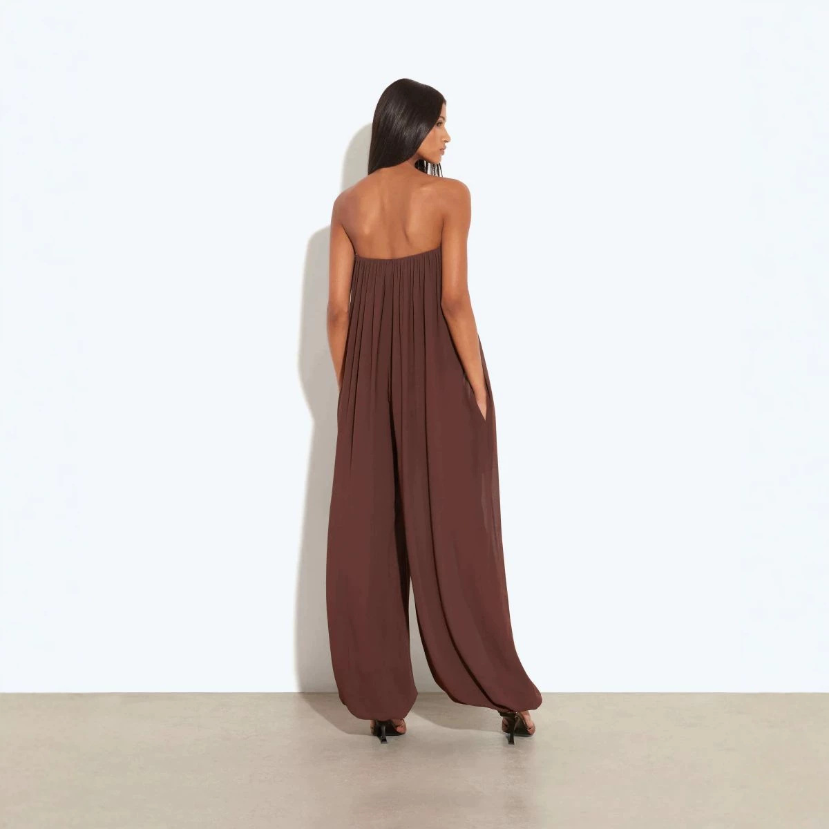 Women's Summer Solid Color Sleeveless Wide-Leg Jumpsuit with Pockets