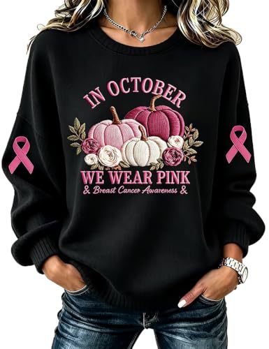 Ribbon Letter Print Crewneck Long Sleeve Waffle Sweatshirt for Women