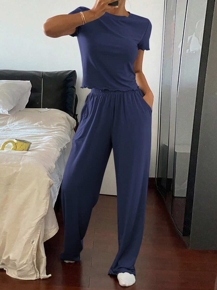 Y2K Two-Piece Women's Set with Sleeveless Top and Casual Long Pants