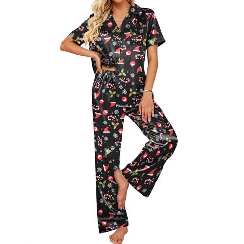 Women's Cuban Collar Bright Print Button Set