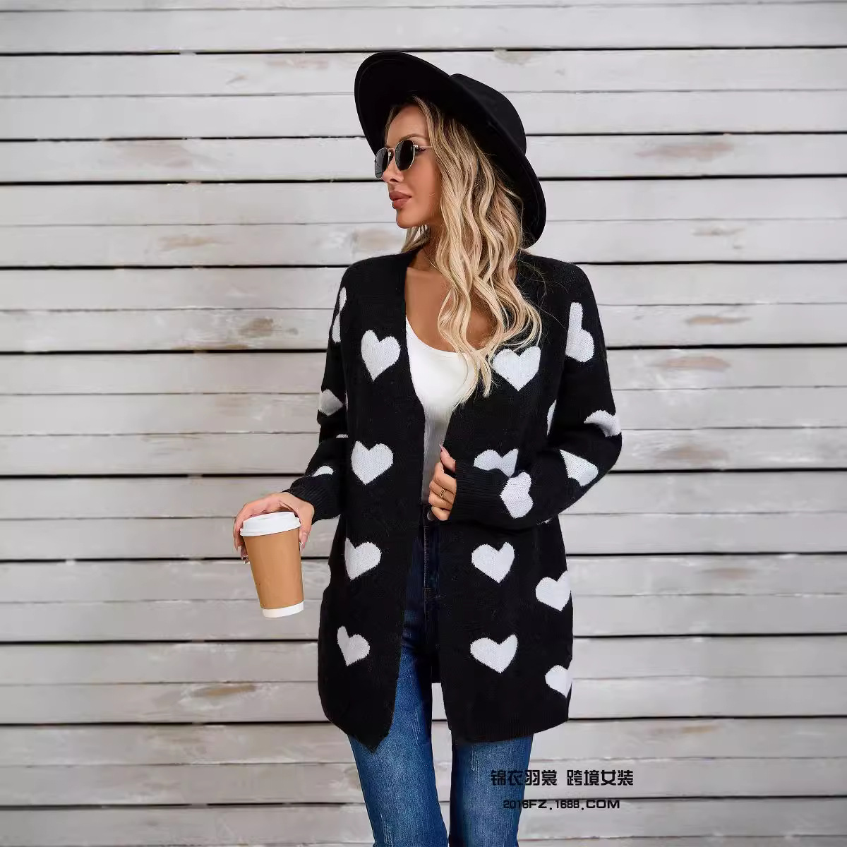 Heart Color-Block Knit Sweater