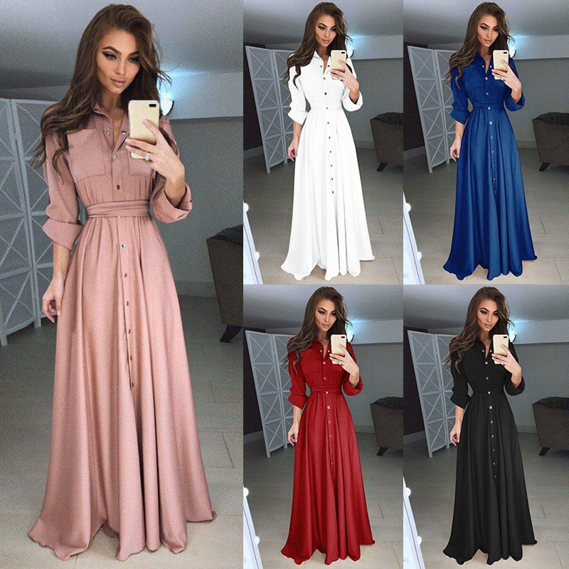 Chiffon V-Neck Flared Maxi Dress