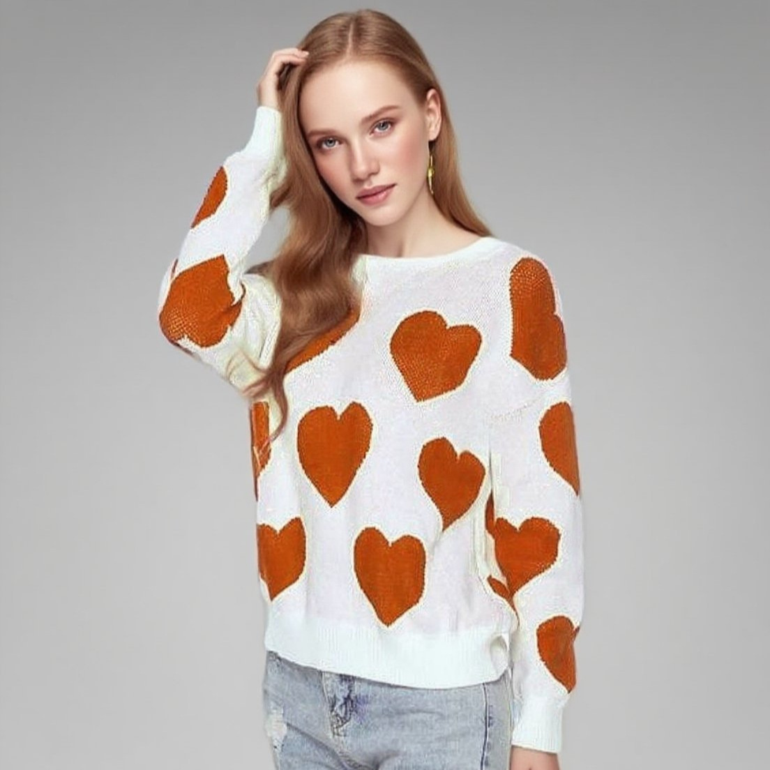 Women's Off-Shoulder Knit Sweater Loose Lazy Style Short Long Sleeve Pullover