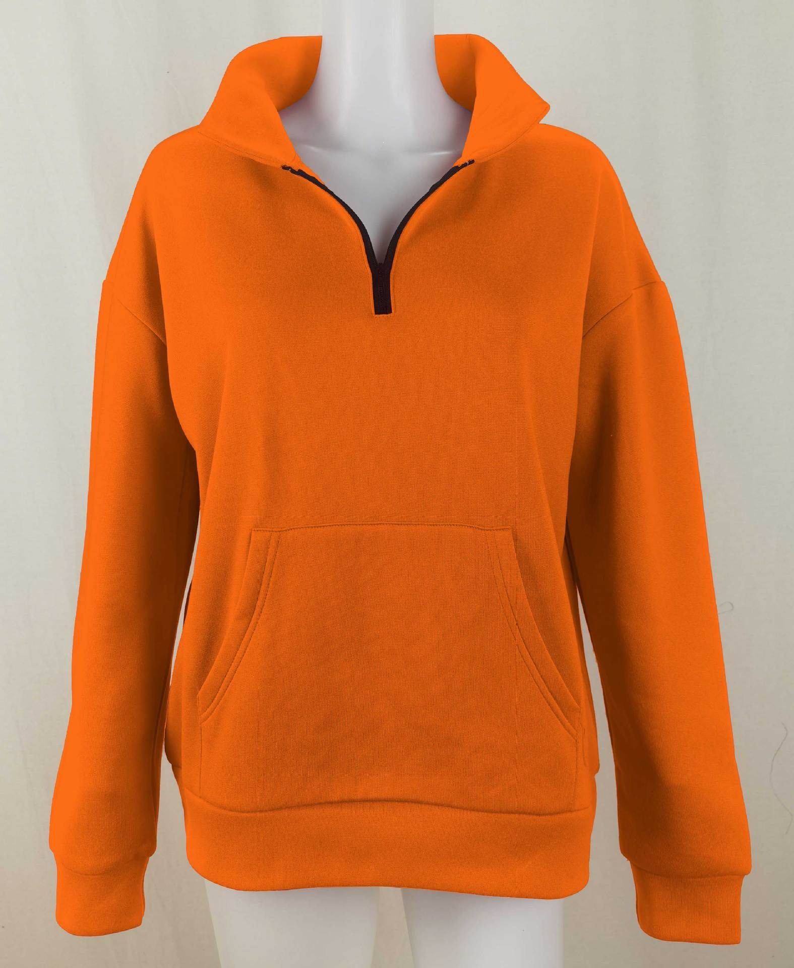 Women's Half-Zip Pullover Hoodie with Pockets Long Sleeve