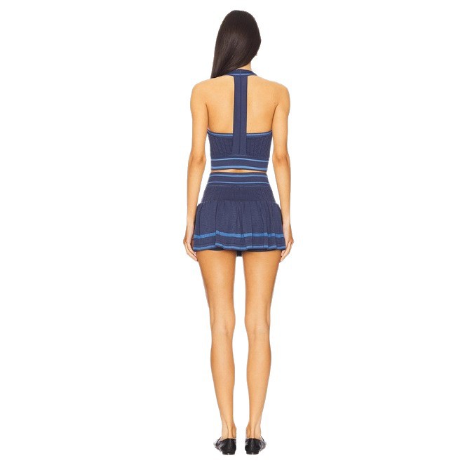 Women's Halter Vest and High-Waist Mini Skirt Two-Piece Set