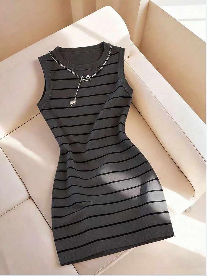 Women's Sleeveless Bodycon Dress Slimming A-Line Midi