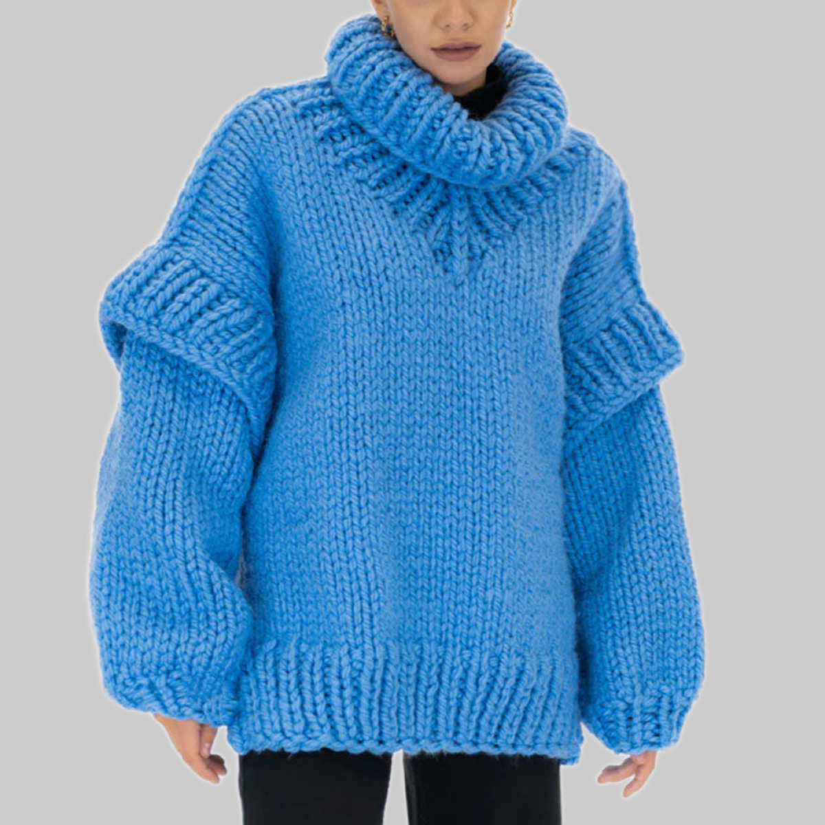 Fluffy Long Sleeve Turtleneck Pullover Sweater