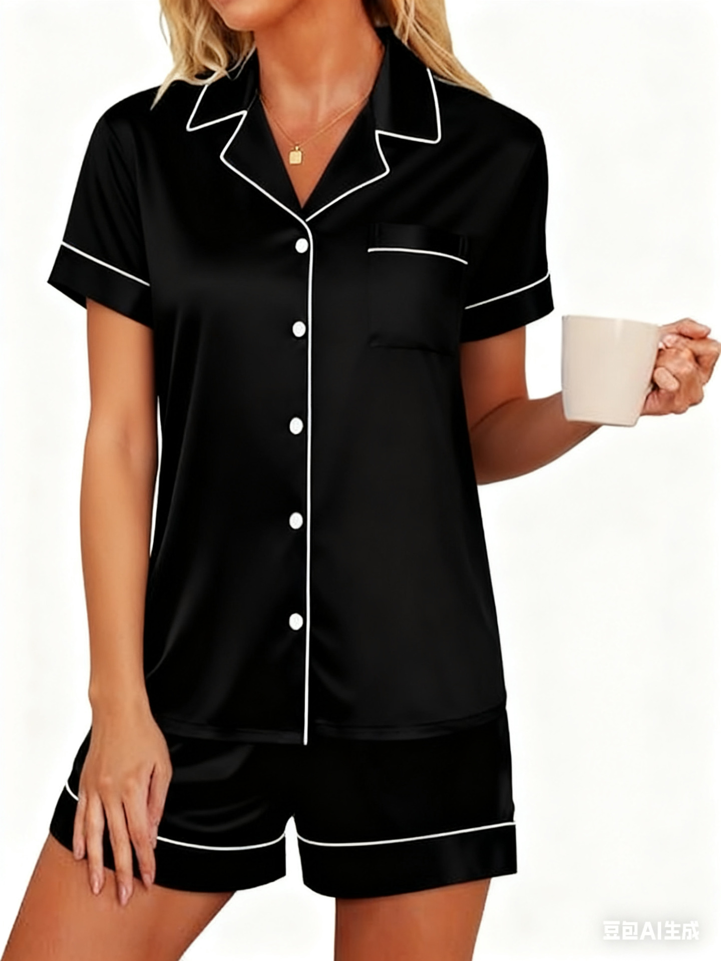 Women's Cuban Collar Floral Print Short Sleeve Shirt Set
