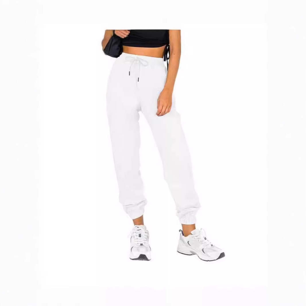 Women's High-Waist Tapered Jogger Pants with Pockets Solid Color